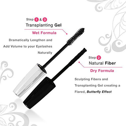 400x Silk Fiber Lash Mascara - Thickening & Lengthening Eyelashes, Waterproof, Smudge Proof, Hypoallergenic - Includes Carry Case Avelisse