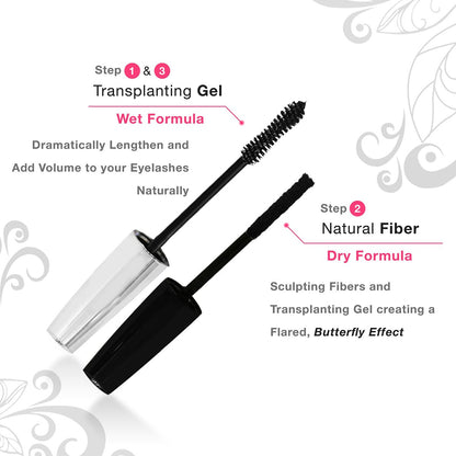 400x Silk Fiber Lash Mascara - Thickening & Lengthening Eyelashes, Waterproof, Smudge Proof, Hypoallergenic - Includes Carry Case Avelisse
