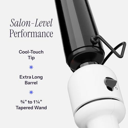 HOT TOOLS Professional Nano Ceramic Extra Long Tapered Curling Iron - 3/4 to 1 1/4 Inches for Shiny, Long-Lasting Curls Avelisse
