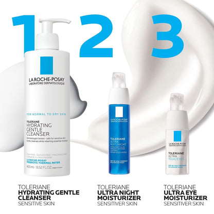 La Roche-Posay Toleriane Dermallergo Night Cream for Face - Intense Soothing Moisturizer for Sensitive Skin, Allergy Tested, with Vitamin E, 1.35 Fl Oz Avelisse