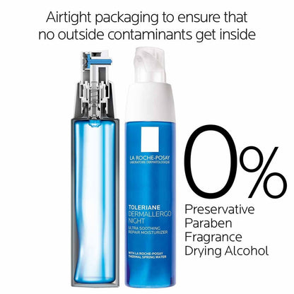 La Roche-Posay Toleriane Dermallergo Night Cream for Face - Intense Soothing Moisturizer for Sensitive Skin, Allergy Tested, with Vitamin E, 1.35 Fl Oz Avelisse