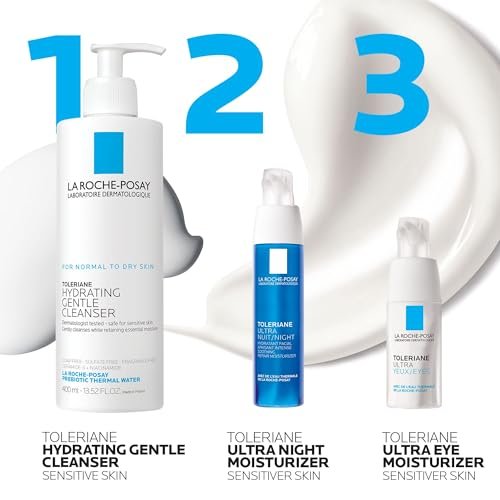 La Roche-Posay Toleriane Dermallergo Night Cream for Face - Intense Soothing Moisturizer for Sensitive Skin, Allergy Tested, with Vitamin E, 1.35 Fl Oz Avelisse