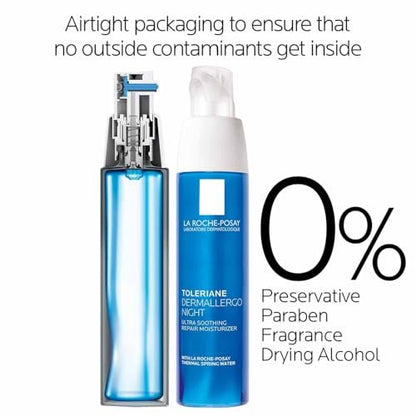 La Roche-Posay Toleriane Dermallergo Night Cream for Face - Intense Soothing Moisturizer for Sensitive Skin, Allergy Tested, with Vitamin E, 1.35 Fl Oz Avelisse