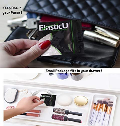 STRONG Reusable Clear Premium Polybands Hair Elastics Pack of 70 for Ponytail by ElasticU - görsel 10