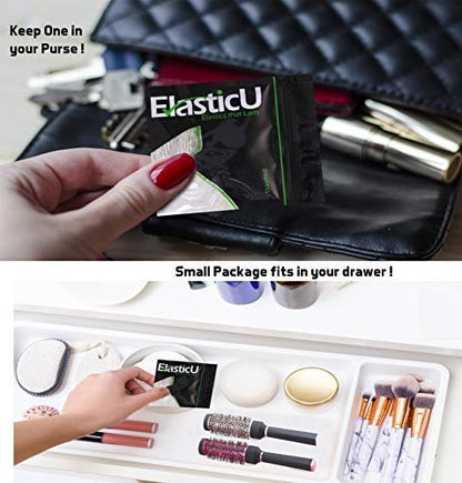 STRONG Reusable Clear Premium Polybands Hair Elastics Pack of 70 for Ponytail by ElasticU
