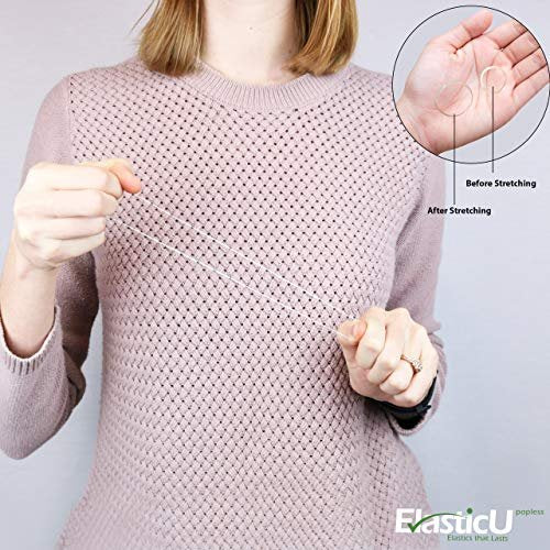 STRONG Reusable Clear Premium Polybands Hair Elastics Pack of 70 for Ponytail by ElasticU - görsel 6