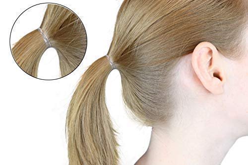 STRONG Reusable Clear Premium Polybands Hair Elastics Pack of 70 for Ponytail by ElasticU - görsel 3