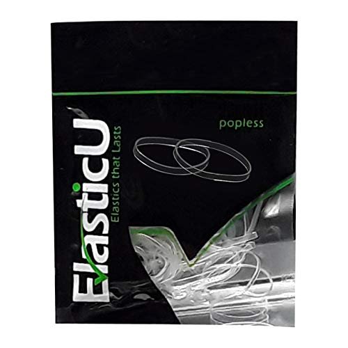 STRONG Reusable Clear Premium Polybands Hair Elastics Pack of 70 for Ponytail by ElasticU - görsel 2