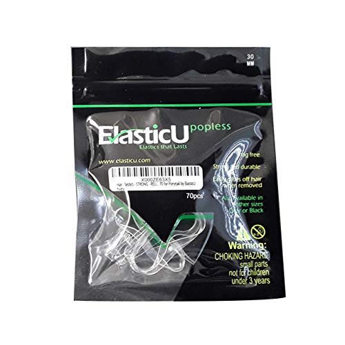 STRONG Reusable Clear Premium Polybands Hair Elastics Pack of 70 for Ponytail by ElasticU - görsel 9