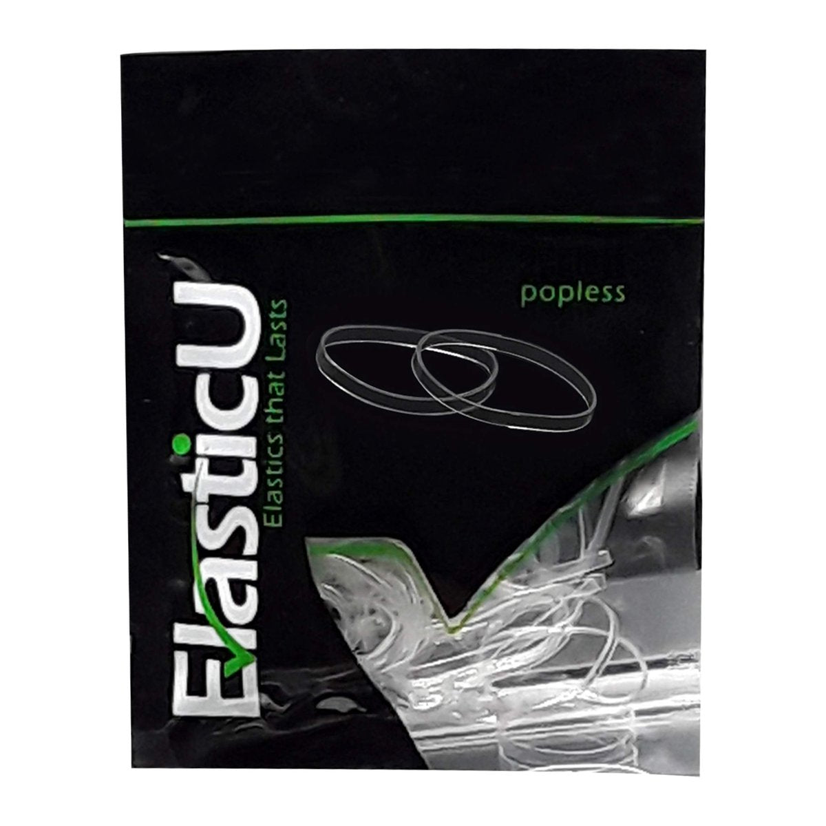 STRONG Reusable Clear Premium Polybands Hair Elastics Pack of 70 for Ponytail by ElasticU - görsel 1