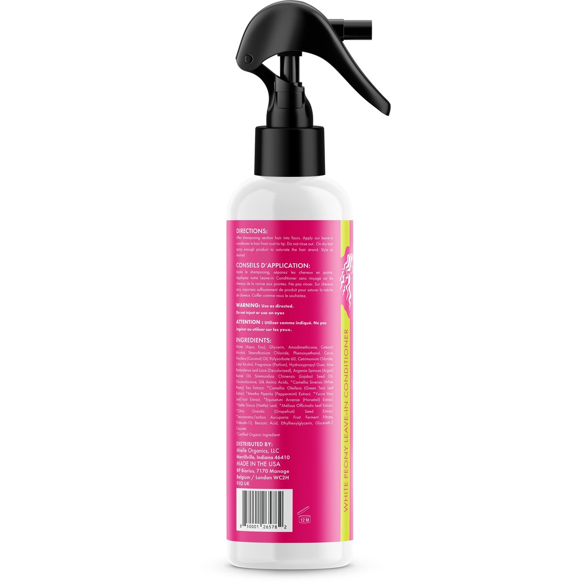 Mielle Organics White Peony Leave-In Conditioner Spray – Ultra-Moisturizing Detangler for Curly & Natural Hair, Frizz Control & Moisture Seal, Color-Safe & Sulfate-Free, 8 Fl Oz - görsel 3