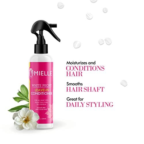Mielle Organics White Peony Leave-In Conditioner Spray – Ultra-Moisturizing Detangler for Curly & Natural Hair, Frizz Control & Moisture Seal, Color-Safe & Sulfate-Free, 8 Fl Oz - görsel 8