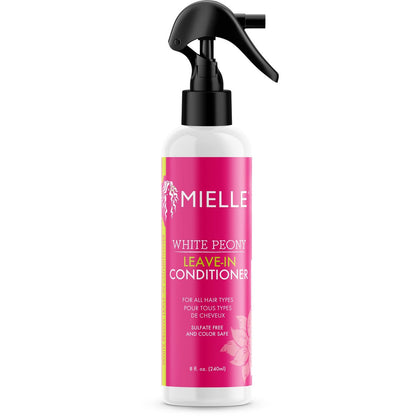 Mielle Organics White Peony Leave-In Conditioner Spray – Ultra-Moisturizing Detangler for Curly & Natural Hair, Frizz Control & Moisture Seal, Color-Safe & Sulfate-Free, 8 Fl Oz