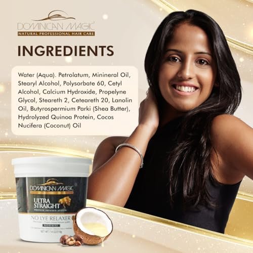 Dominican Magic Ultra Straight No Lye Hair Relaxer – Gentle Formula for Smooth, Frizz-Free, and Straight Hair – 7.4oz, Normal Strength, Professional Grade Relaxer Avelisse