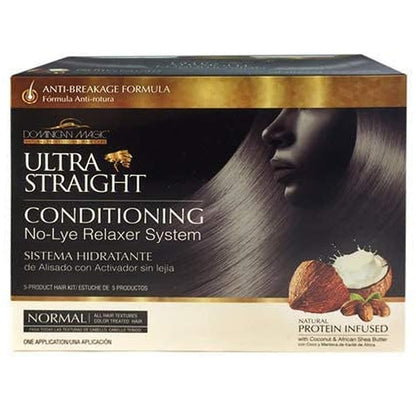 Dominican Magic Ultra Straight No Lye Hair Relaxer – Gentle Formula for Smooth, Frizz-Free, and Straight Hair – 7.4oz, Normal Strength, Professional Grade Relaxer Avelisse
