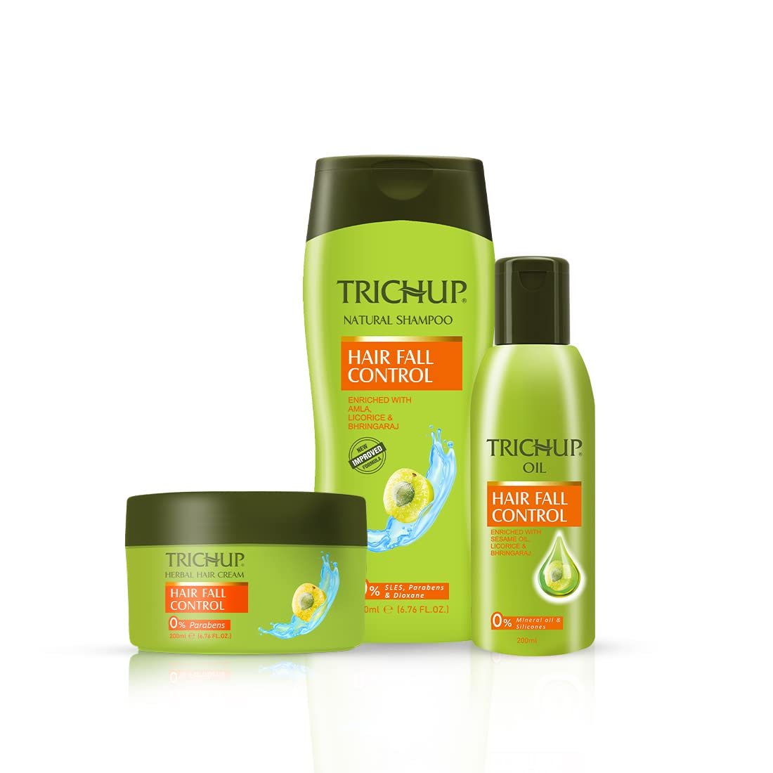 Trichup Anti-Hair Loss Treatment Kit - Hair Fall Control Oil, Shampoo & Cream (200ml Each) - 3-Pack - görsel 1