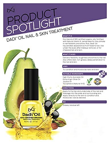 Dadi Nail Cuticle Skin Oil Treatment - 15 ml (0.5 Fl Oz) - Nourishing Cuticle Oil for Healthy Nails Avelisse