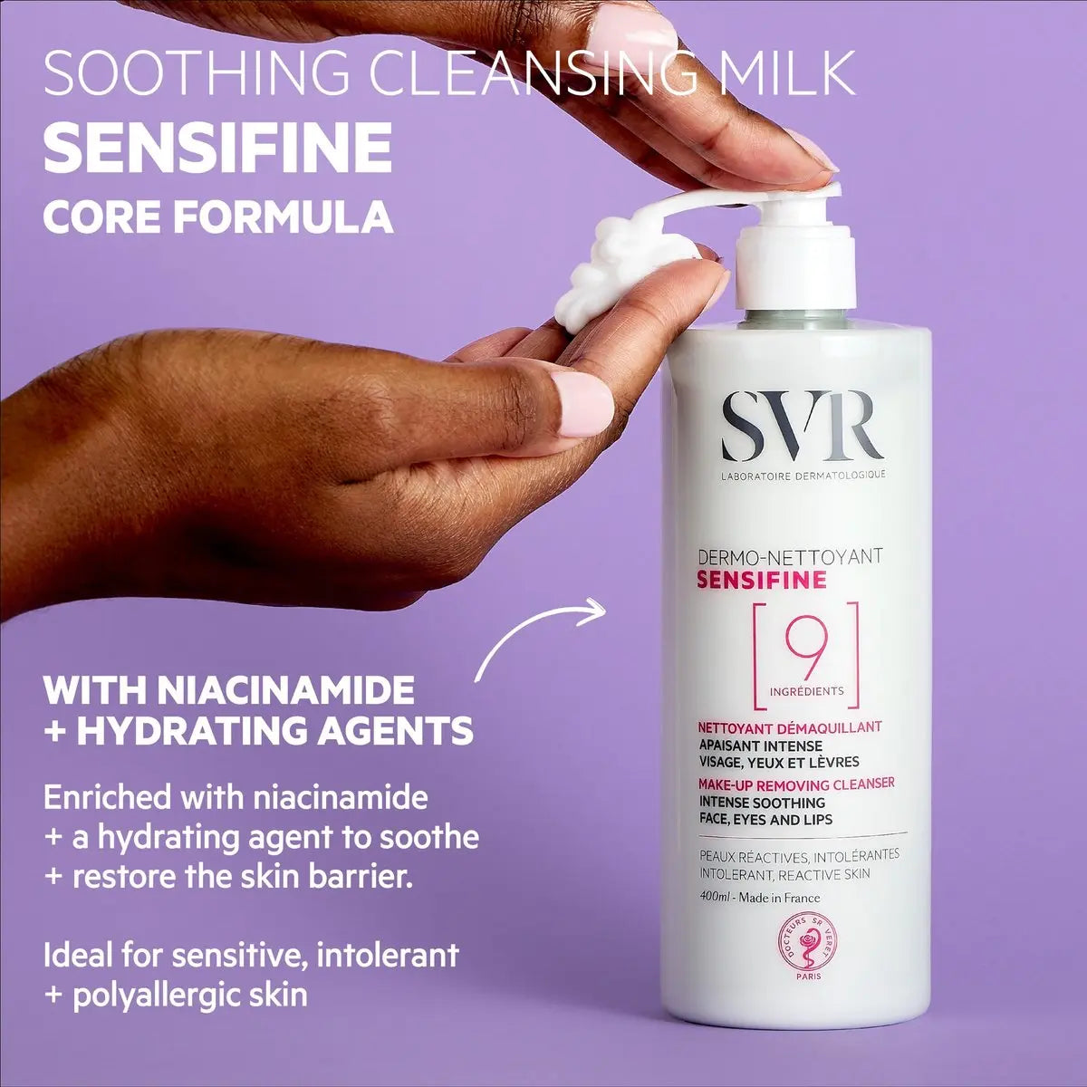 SVR Sensifine Dermo-Cleanser – Gentle Makeup Remover for Sensitive Skin, Hypoallergenic & Fragrance-Free, 13.5 fl.oz Avelisse