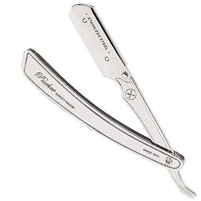 Parker SRX Straight Razor – All Stainless Steel Barber Razor with Clip-Type Blade Holder for Disposable Blades – Precision Wet Shaving Avelisse