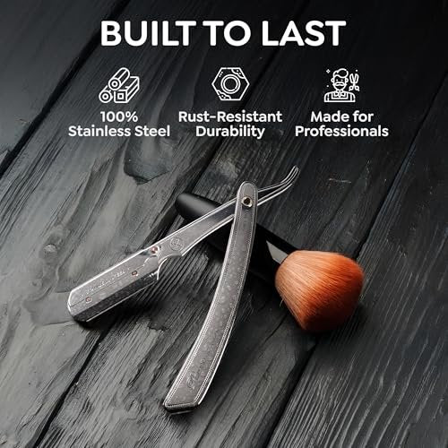 Parker SRX Straight Razor – All Stainless Steel Barber Razor with Clip-Type Blade Holder for Disposable Blades – Precision Wet Shaving Avelisse