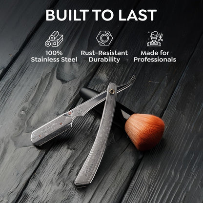 Parker SRX Straight Razor – All Stainless Steel Barber Razor with Clip-Type Blade Holder for Disposable Blades – Precision Wet Shaving Avelisse