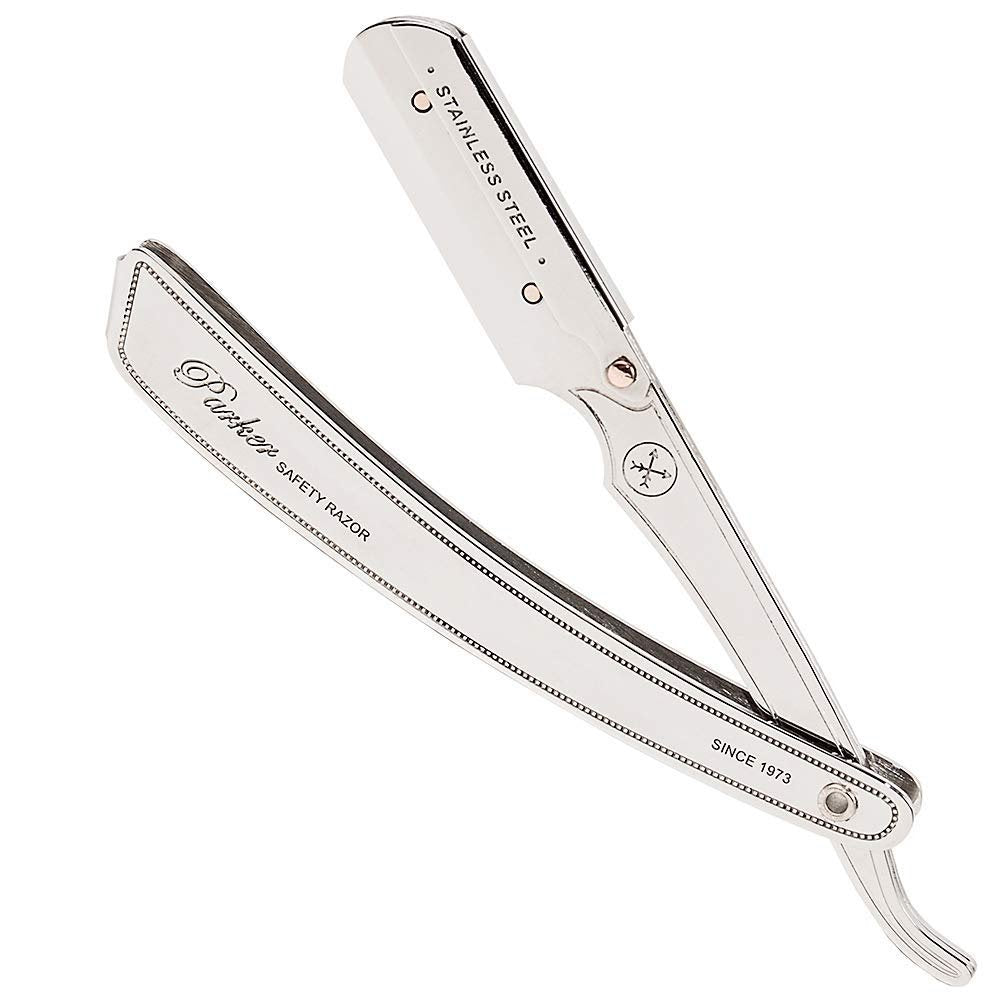 Parker SRX Straight Razor – All Stainless Steel Barber Razor with Clip-Type Blade Holder for Disposable Blades – Precision Wet Shaving Avelisse