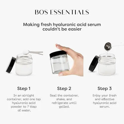 Pure Hyaluronic Acid Powder – 100% Natural, Vegan, U.S.-Made, DIY Anti-Aging Serum – Plumps & Moisturizes for Youthful Skin (~1,000 kDa) Avelisse