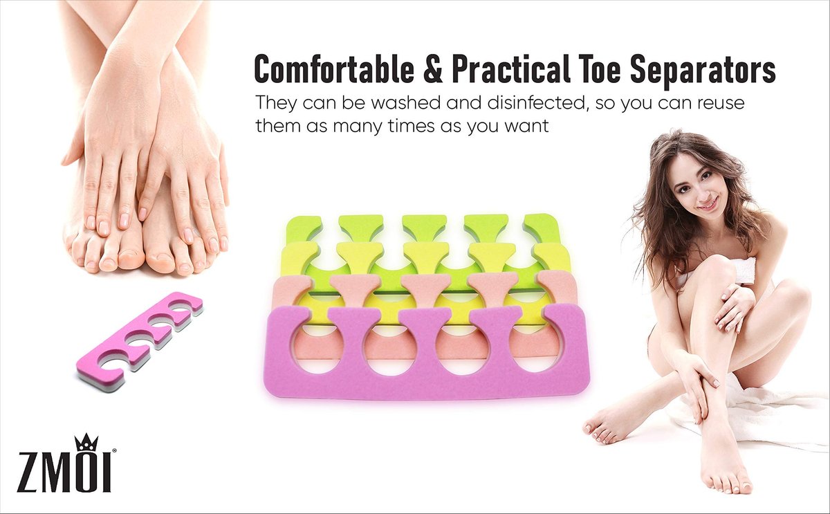 ZMOI Toe Separators Set - 24 Pieces Premium Super Soft & Durable Two Tone Pedicure Tool Kit - görsel 11