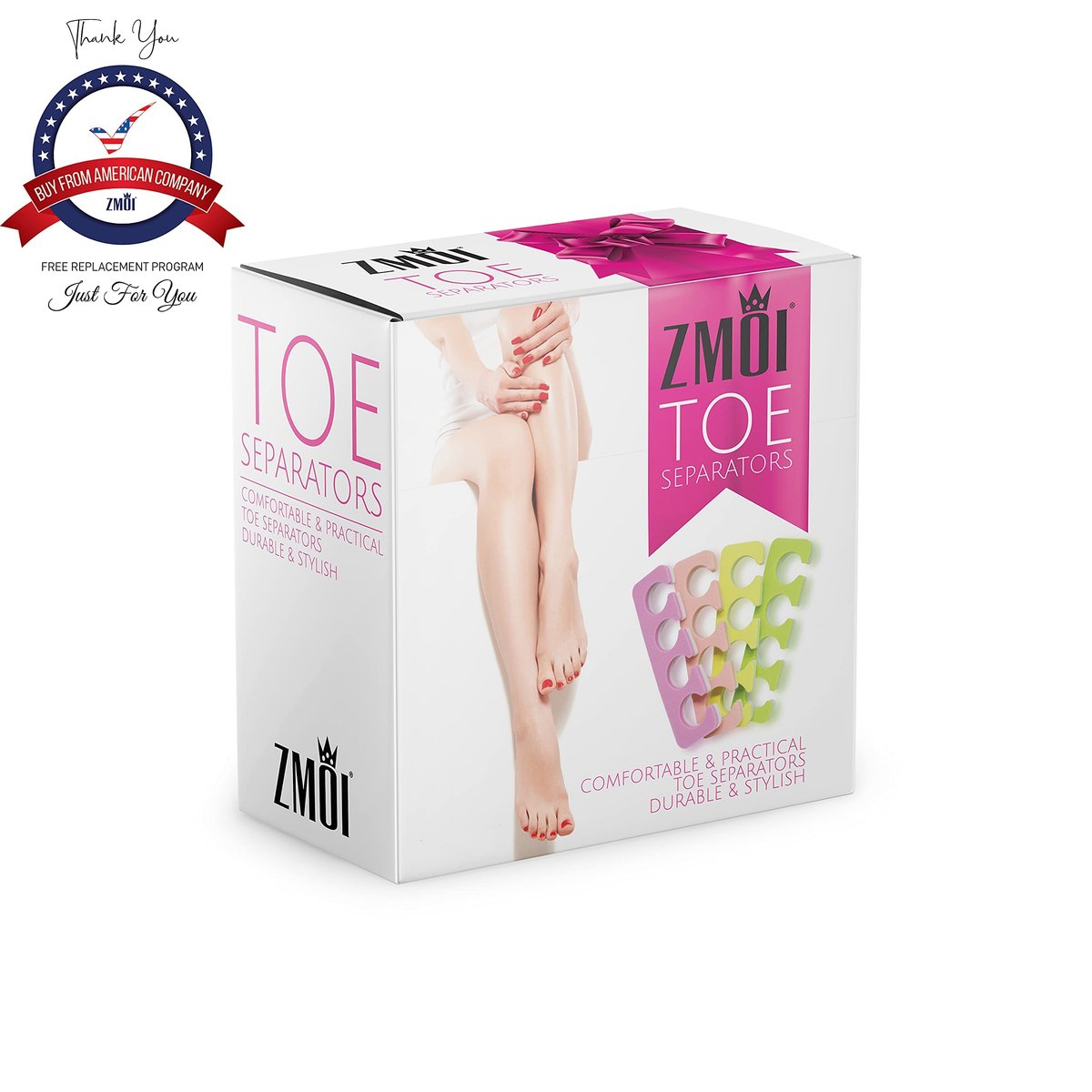ZMOI Toe Separators Set - 24 Pieces Premium Super Soft & Durable Two Tone Pedicure Tool Kit - görsel 5