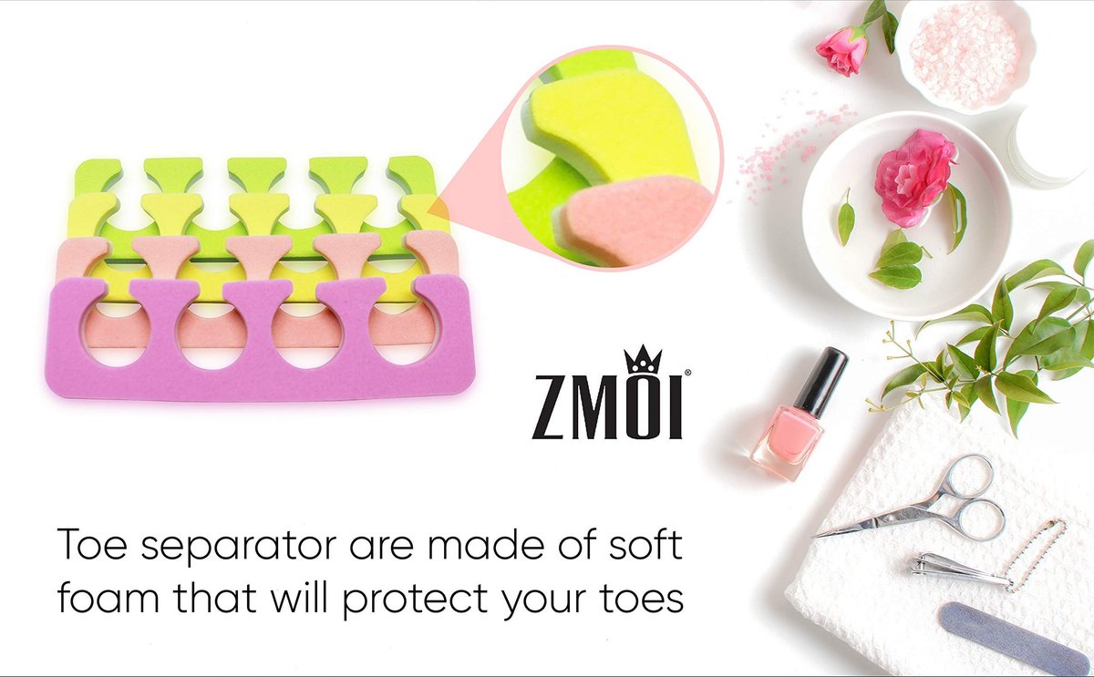 ZMOI Toe Separators Set - 24 Pieces Premium Super Soft & Durable Two Tone Pedicure Tool Kit - görsel 9