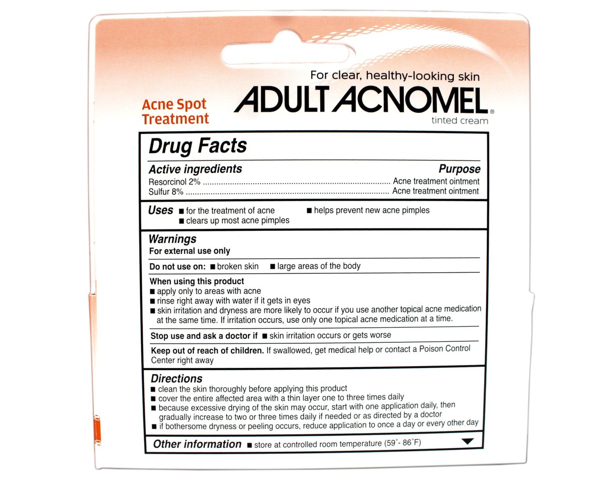 Adult Acnomel Acne Tinted Cream - 1.3 oz, Medicated Face Moisturizer Avelisse