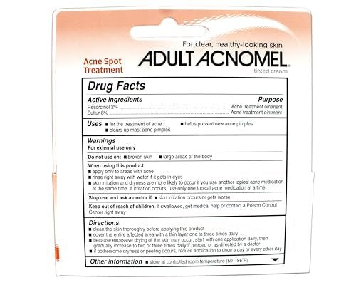 Adult Acnomel Acne Tinted Cream - 1.3 oz, Medicated Face Moisturizer Avelisse
