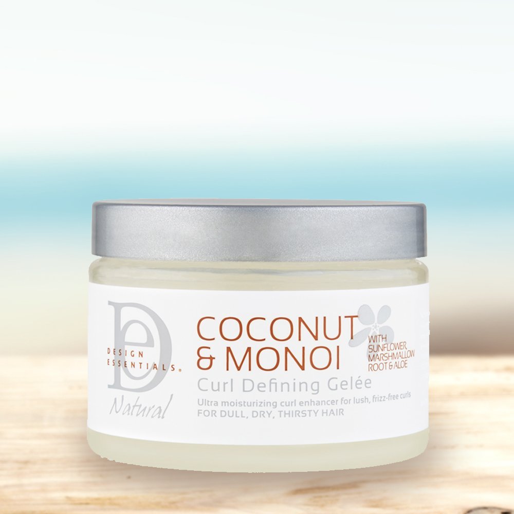 Design Essentials Natural Coconut & Monoi Curl Defining Gelée - Lightweight Frizz Control for Curly & Coily Hair, 12 oz Avelisse