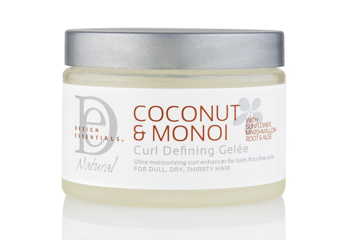Design Essentials Natural Coconut & Monoi Curl Defining Gelée - Lightweight Frizz Control for Curly & Coily Hair, 12 oz Avelisse