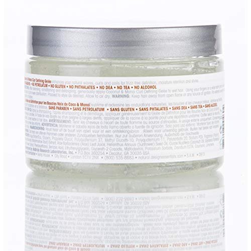 Design Essentials Natural Coconut & Monoi Curl Defining Gelée - Lightweight Frizz Control for Curly & Coily Hair, 12 oz Avelisse