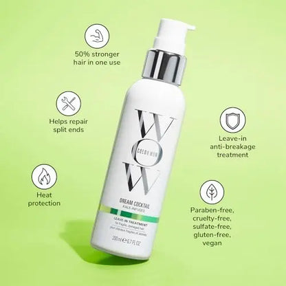 COLOR WOW Dream Cocktail Kale Infused Leave-in Treatment – Reduce Hair Breakage by 50% | Heat Protectant for Fragile, Damaged Hair Avelisse