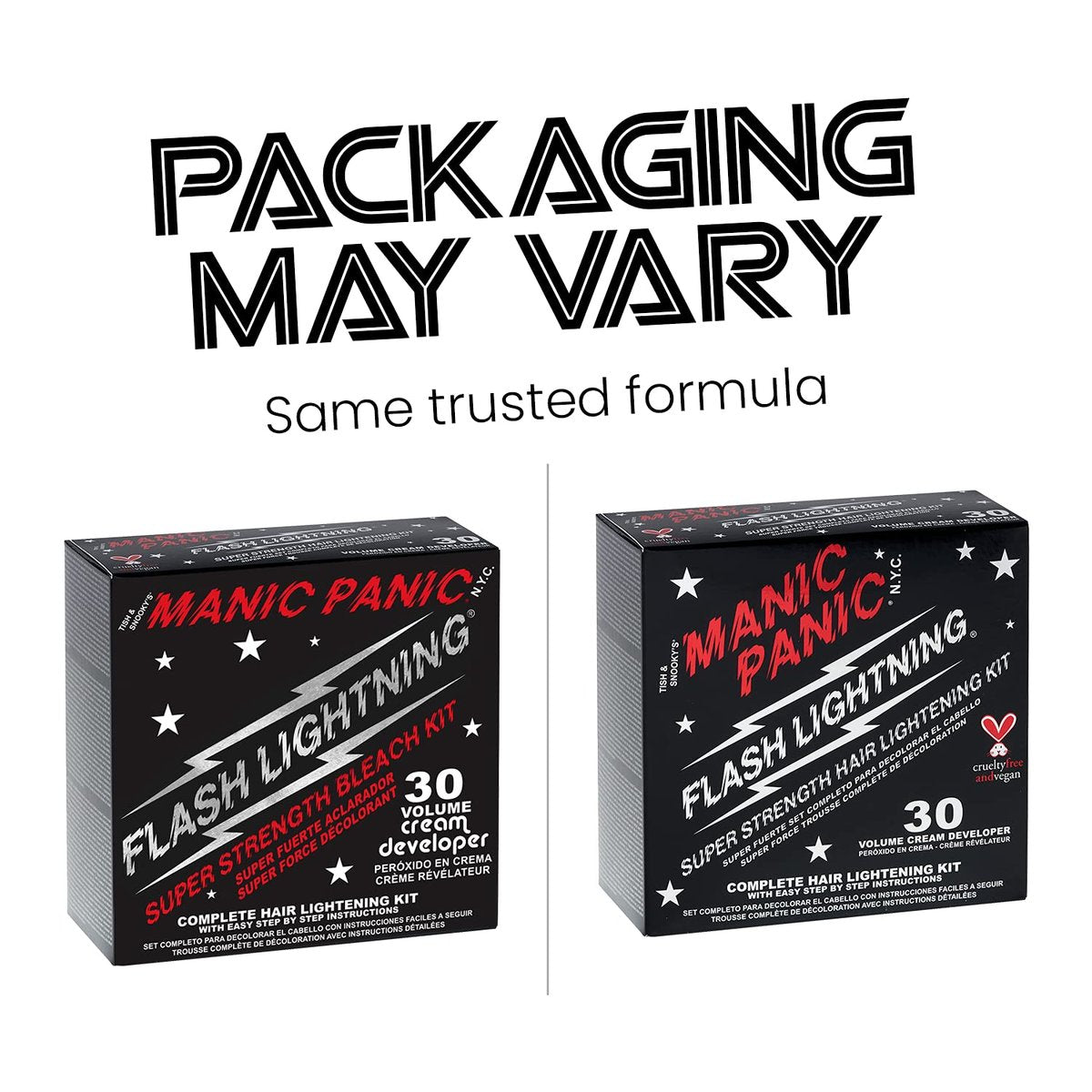 MANIC PANIC Flash Lightning Hair Bleach Kit - 2 Pack - Lift Dark Hair Up to 5 Levels to Medium or Light Blonde - Vegan & Cruelty-Free Avelisse