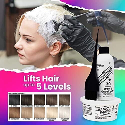 MANIC PANIC Flash Lightning Hair Bleach Kit - 2 Pack - Lift Dark Hair Up to 5 Levels to Medium or Light Blonde - Vegan & Cruelty-Free Avelisse