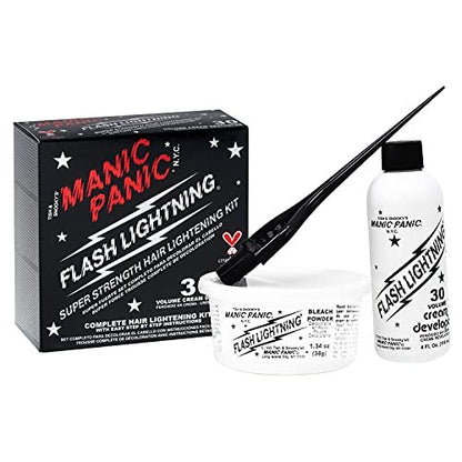 MANIC PANIC Flash Lightning Hair Bleach Kit - 2 Pack - Lift Dark Hair Up to 5 Levels to Medium or Light Blonde - Vegan & Cruelty-Free Avelisse
