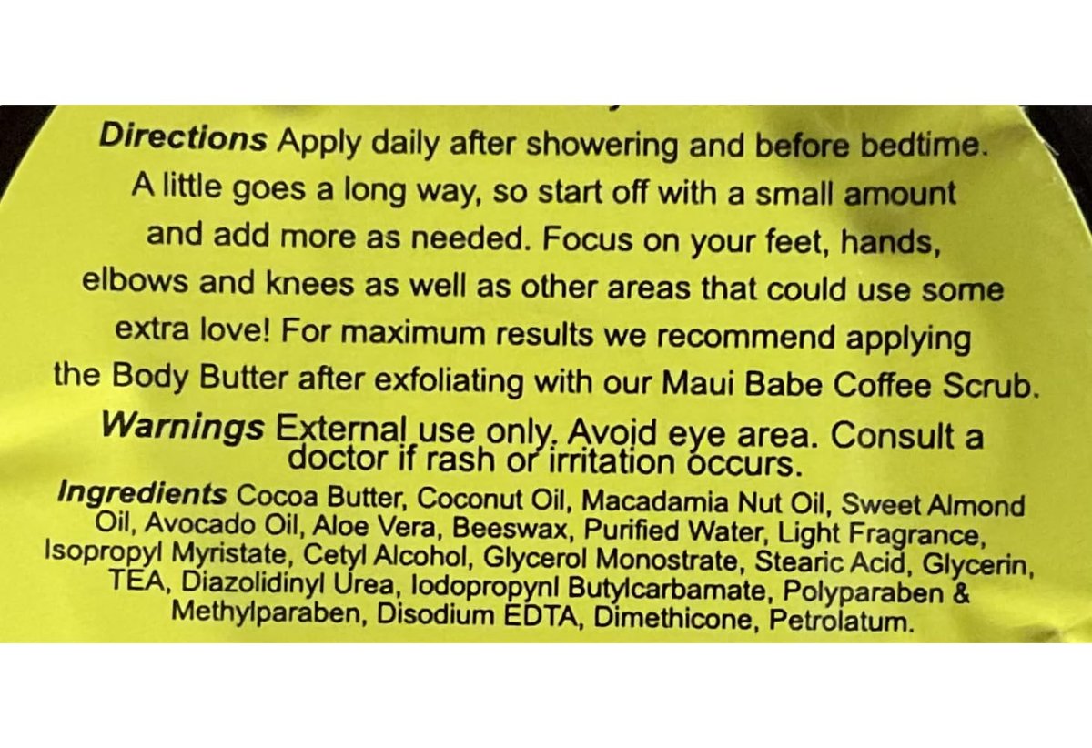 Maui Babe Body Butter – 8 oz Intensive Moisturizer for Radiant Skin Avelisse