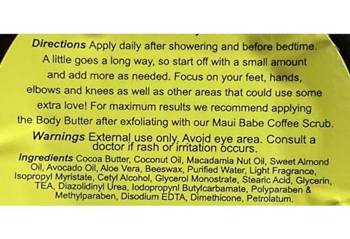Maui Babe Body Butter – 8 oz Intensive Moisturizer for Radiant Skin Avelisse
