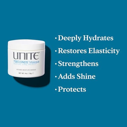 UNITE Hair 7SECONDS Masque – Deep Conditioning Treatment for Elasticity, Strength & Shine – 4 Fl Oz Avelisse