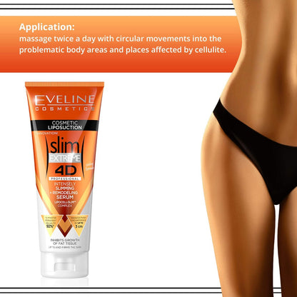 Eveline Slim Extreme 4D Liposuction Body Serum - 8.8 Fl Oz Firming & Contouring Treatment