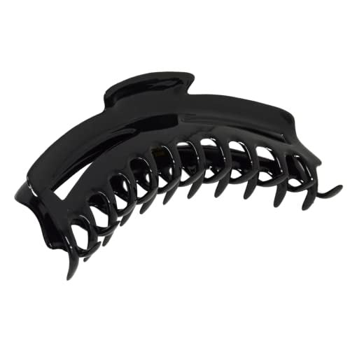 Parcelona French Bend Large Jumbo 6-Inch Black Celluloid Jaw Hair Claw Clip for Women - görsel 2