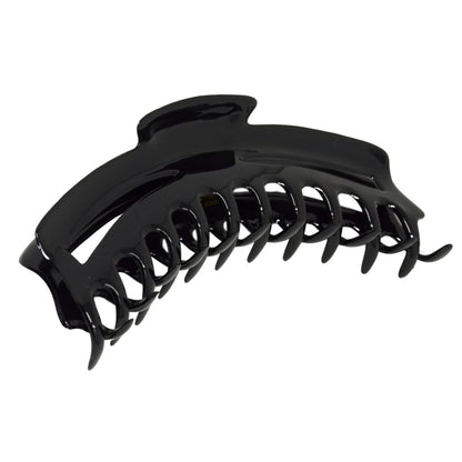 Parcelona French Bend Large Jumbo 6-Inch Black Celluloid Jaw Hair Claw Clip for Women