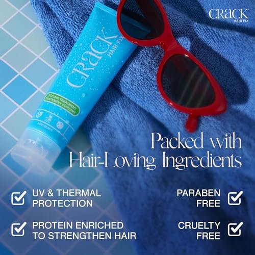 Crack Hair Fix Air Dry Cream - Multi-Tasking Anti-Frizz Leave-In Styling Balm, Protection from Humidity, Chlorine, Heat & Sun, 3 oz (Pack of 3) Avelisse