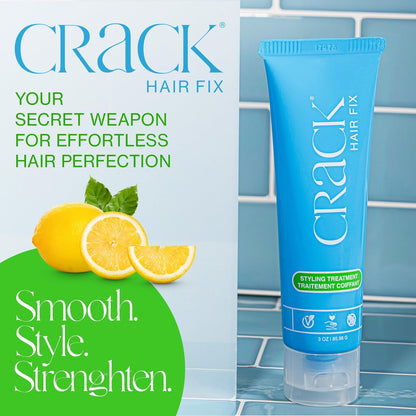 Crack Hair Fix Air Dry Cream - Multi-Tasking Anti-Frizz Leave-In Styling Balm, Protection from Humidity, Chlorine, Heat & Sun, 3 oz (Pack of 3) Avelisse