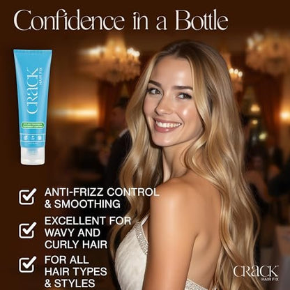 Crack Hair Fix Air Dry Cream - Multi-Tasking Anti-Frizz Leave-In Styling Balm, Protection from Humidity, Chlorine, Heat & Sun, 3 oz (Pack of 3) Avelisse