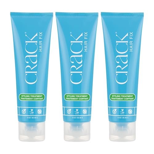 Crack Hair Fix Air Dry Cream - Multi-Tasking Anti-Frizz Leave-In Styling Balm, Protection from Humidity, Chlorine, Heat & Sun, 3 oz (Pack of 3) Avelisse