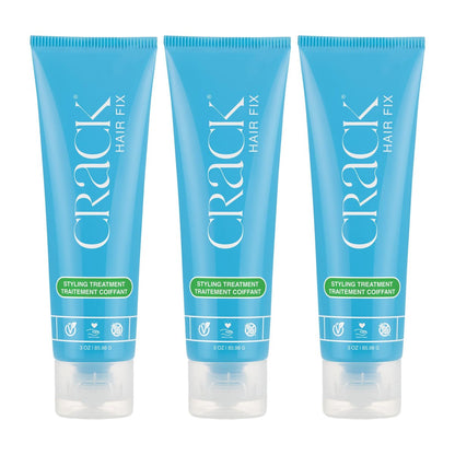 Crack Hair Fix Air Dry Cream - Multi-Tasking Anti-Frizz Leave-In Styling Balm, Protection from Humidity, Chlorine, Heat & Sun, 3 oz (Pack of 3) Avelisse